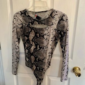 Snake print bodysuit